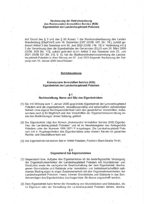 2023 06 07 Betriebssatzung KIS