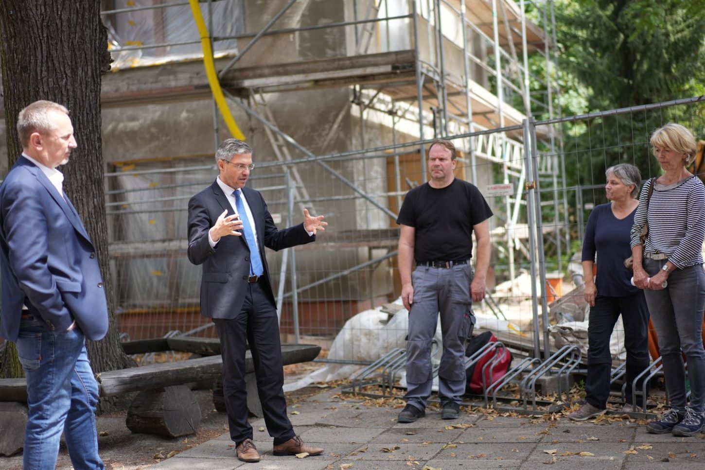 Oberbürgermeister besuchte die KIS-Baustelle an der Käthe-Kollwitz-Oberschule